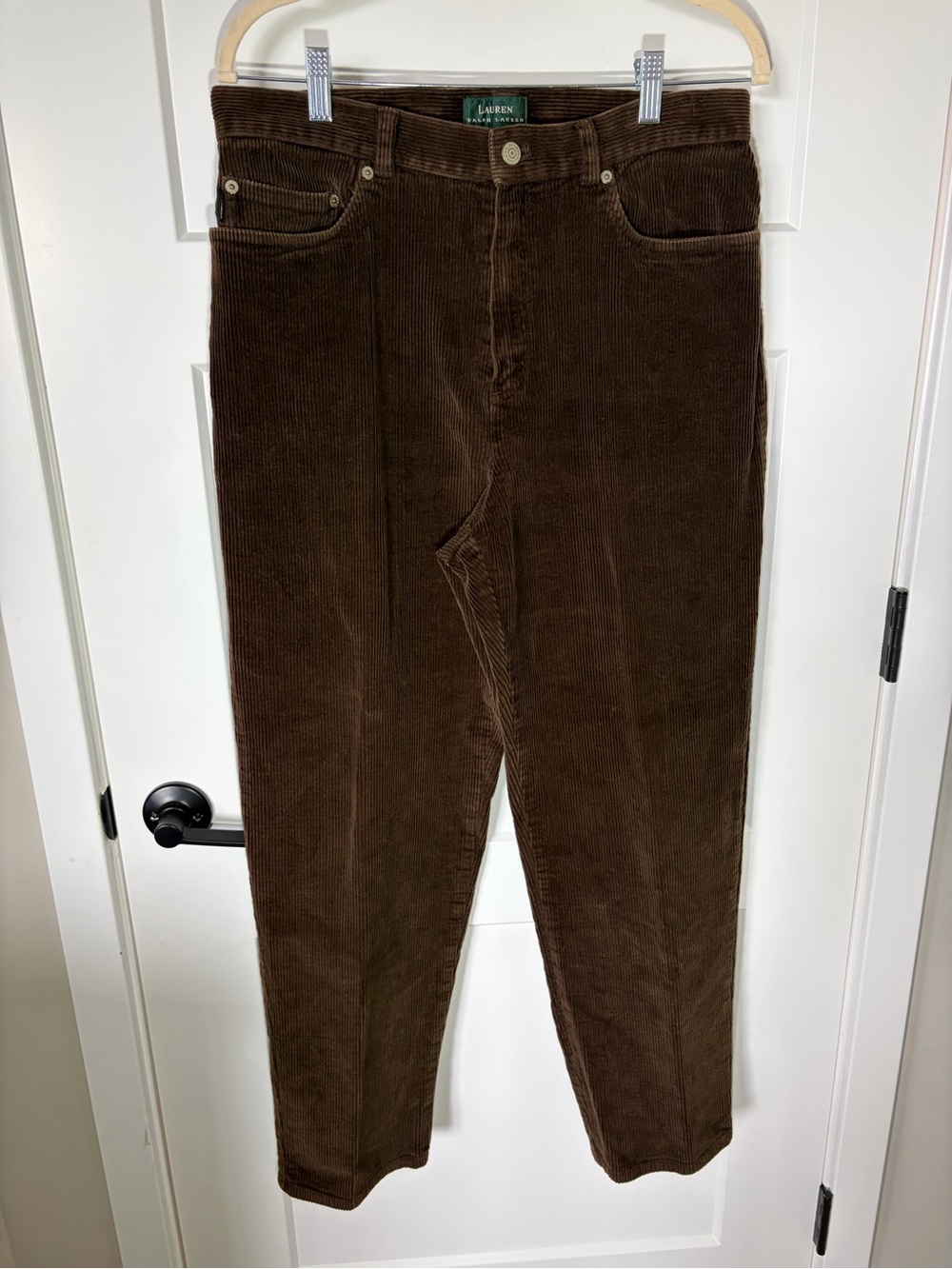 Ralph Lauren Brown Corduroy Pants with Branded Button - Picture 2 of 8